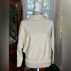 Cream Cowl Neck Sweater with Textured Knit